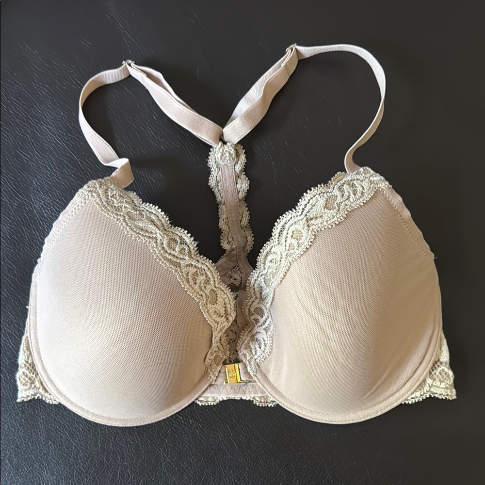 Natori Lace Trim Racer back Nude Bra